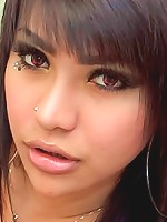 Ladyboy Eye by the mirror in her see-thru nightie