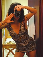 Seductive transsexual making pictures of herself